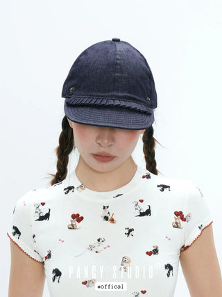lace denim cap