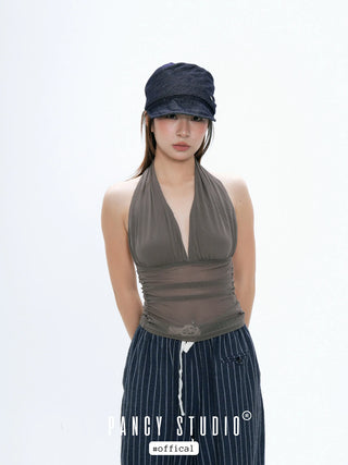 pleated equestrian hat