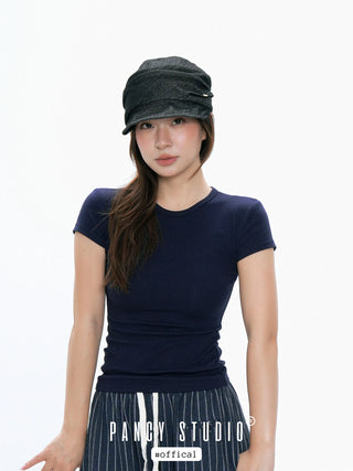pleated equestrian hat