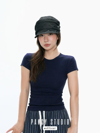 pleated equestrian hat
