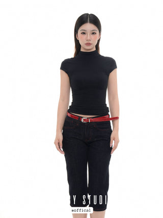 patent leather belt