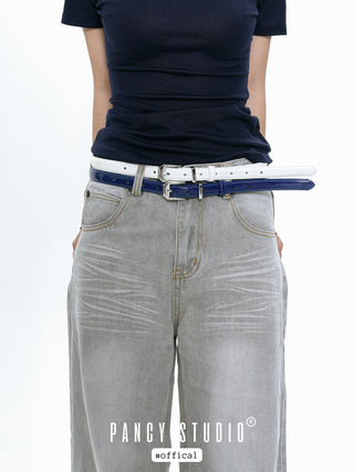patent leather belt