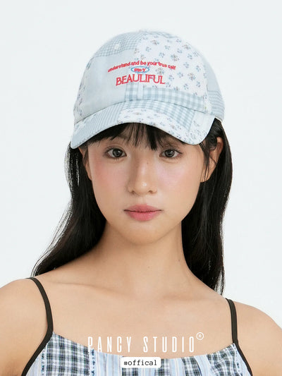 floral plaid cap