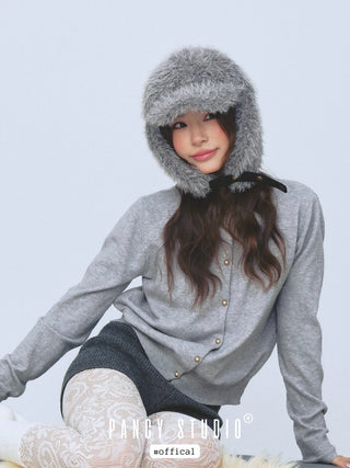 black plush ushanka