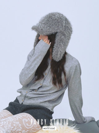 black plush ushanka
