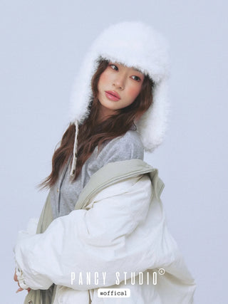 black plush ushanka