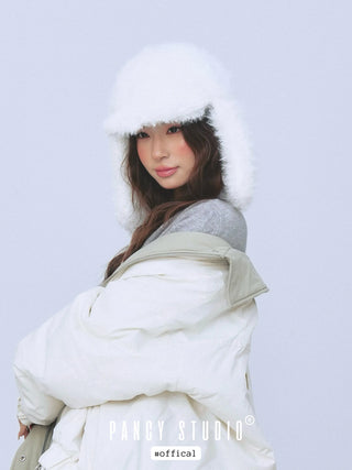 black plush ushanka