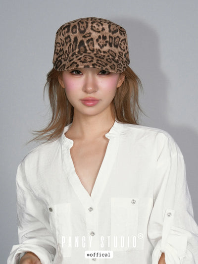 leopard equestrian hat