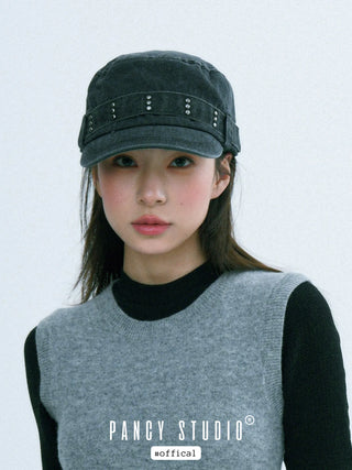 rivet denim cap