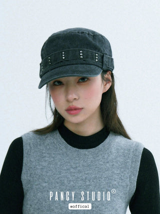 rivet denim cap