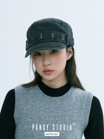 rivet denim cap