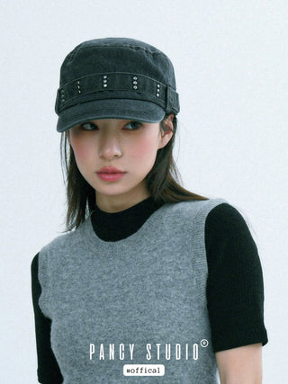 rivet denim cap