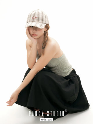 plaid baseball cap