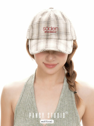 plaid baseball cap