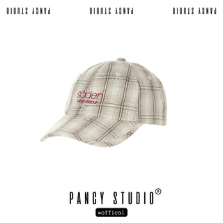 plaid baseball cap