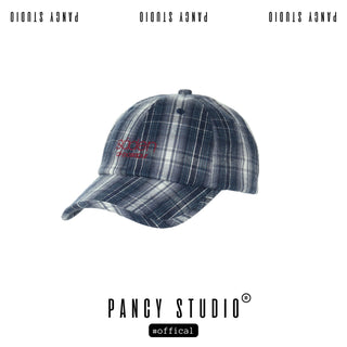 plaid baseball cap