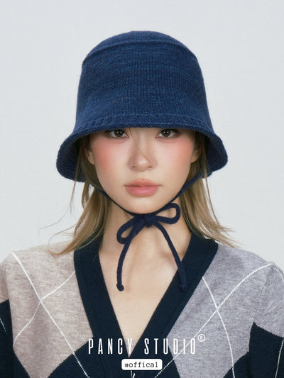 lace knit bucket hat