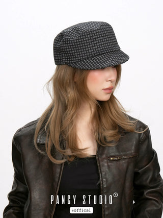 plaid equestrian hat