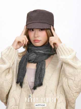 plaid equestrian hat