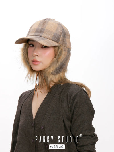plush peaked cap