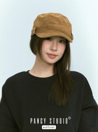suede flat cap