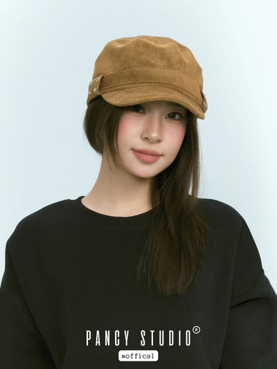 suede flat cap