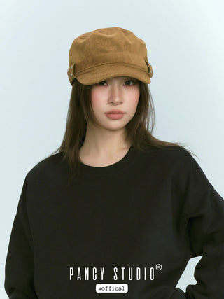 suede flat cap