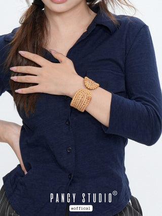 woven rattan bracelet