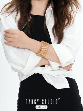 woven rattan bracelet
