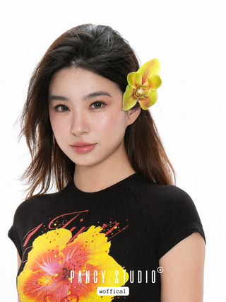 bow flower barrette
