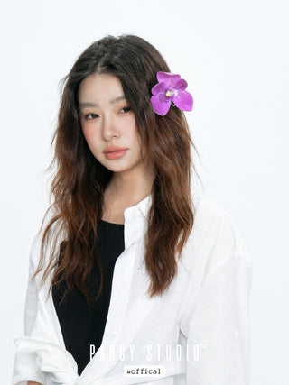 bow flower barrette