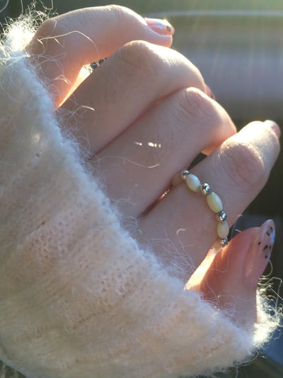 white moon ring