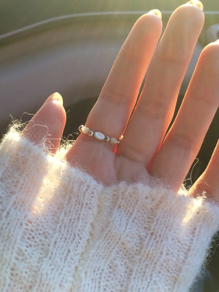 white moon ring