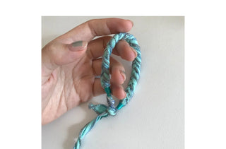 pearl linen bracelet