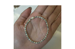pearl linen bracelet