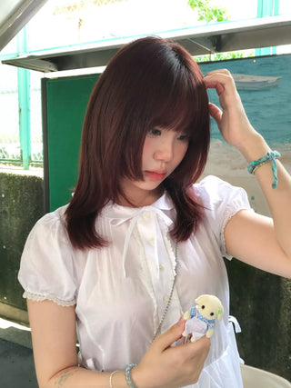 pearl linen bracelet