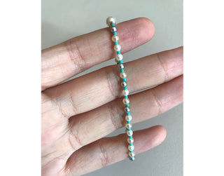 pearl linen bracelet