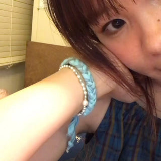 pearl linen bracelet