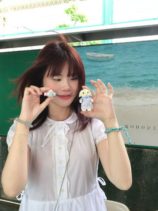 pearl linen bracelet