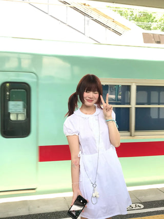 pearl linen bracelet