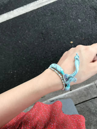 pearl linen bracelet