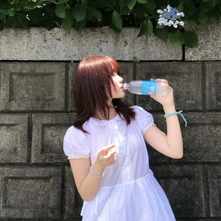 pearl linen bracelet