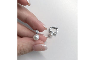pearl zircon earrings