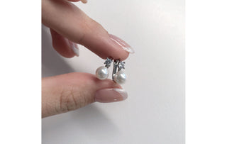 pearl zircon earrings