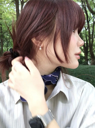 pearl zircon earrings