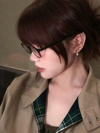 pearl zircon earrings