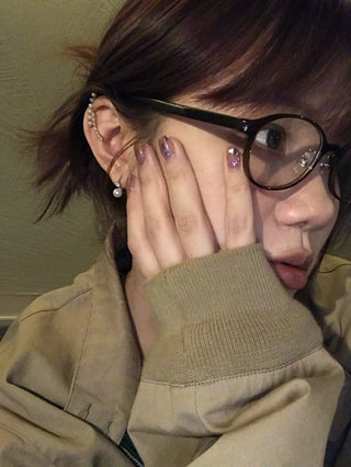 pearl zircon earrings