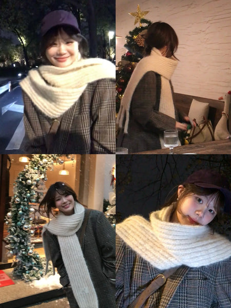 white woven scarf