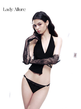 rhinestone mesh panties