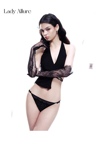 rhinestone mesh panties
